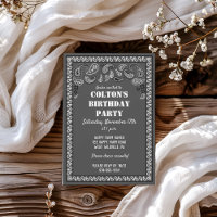 Charcoal Grey Western Bandana Print Birthday Party