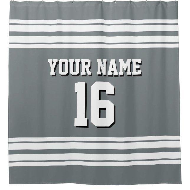 Charcoal Grey with White Stripes Sports Jersey (Front)