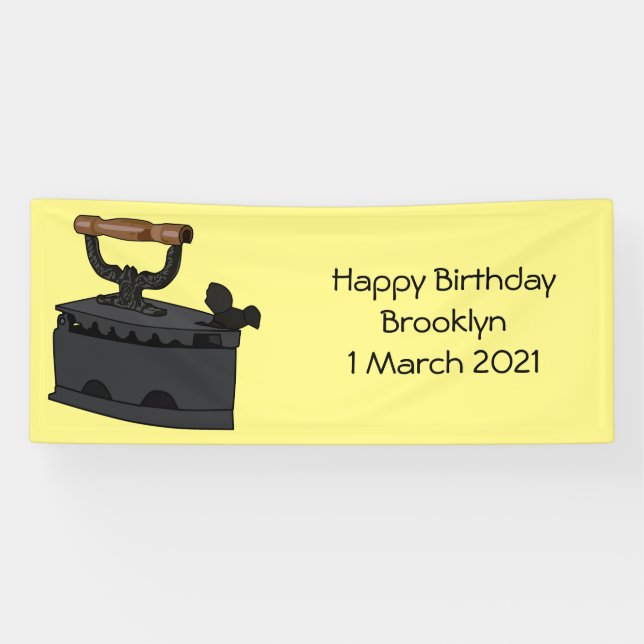 Charcoal iron cartoon illustration banner (Horizontal)