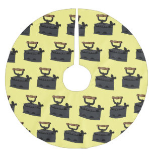 Charcoal iron cartoon illustration  brushed polyester tree skirt