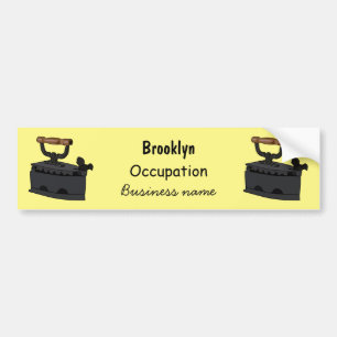 Charcoal iron cartoon illustration bumper sticker