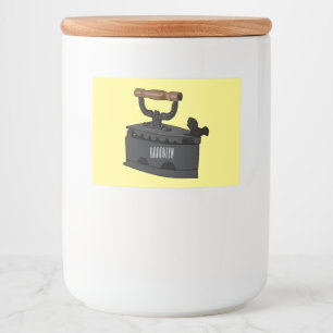 Charcoal iron cartoon illustration  food label