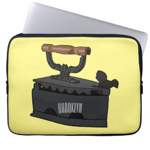 Charcoal iron cartoon illustration laptop sleeve