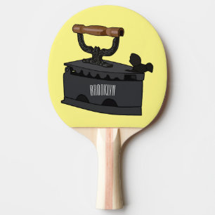 Charcoal iron cartoon illustration  ping pong paddle