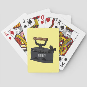 Charcoal iron cartoon illustration  playing cards