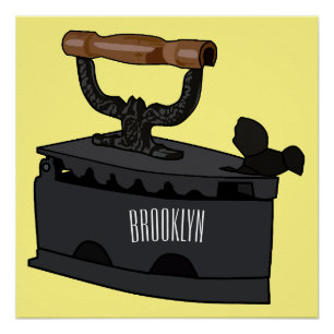 Charcoal iron cartoon illustration  poster