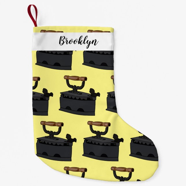 Charcoal iron cartoon illustration small christmas stocking (Front)