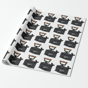 Charcoal iron cartoon illustration  wrapping paper