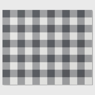 Charcoal Large Buffalo Check Gingham Wrapping Paper