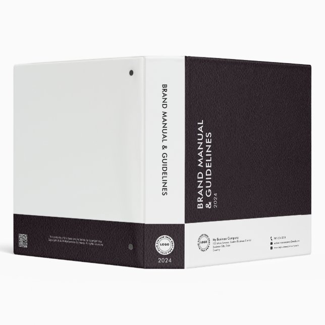 Charcoal Leather Professional 3 Ring Binder (Background)