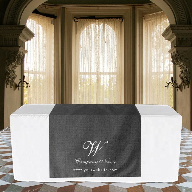 Charcoal Linen Business Table Runner Banner Script Tapestry (Charcoal Linen Business Table Runner Banner Script Tapestry)