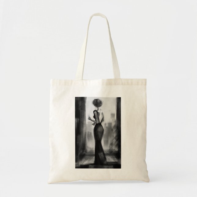 charcoal luxury fancy elegant evening me-time  tote bag (Front)