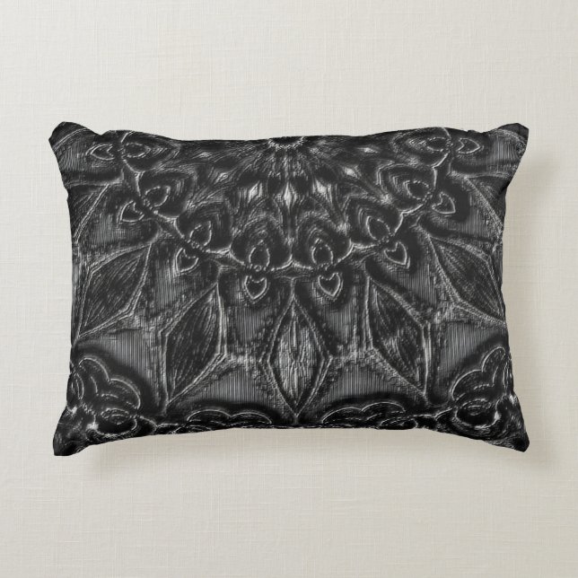 Charcoal Mandala  Accent Pillow (Front)