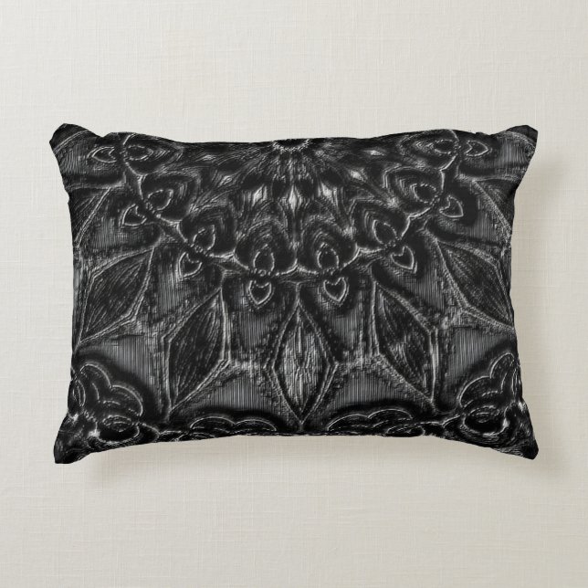 Charcoal Mandala  Accent Pillow (Front)