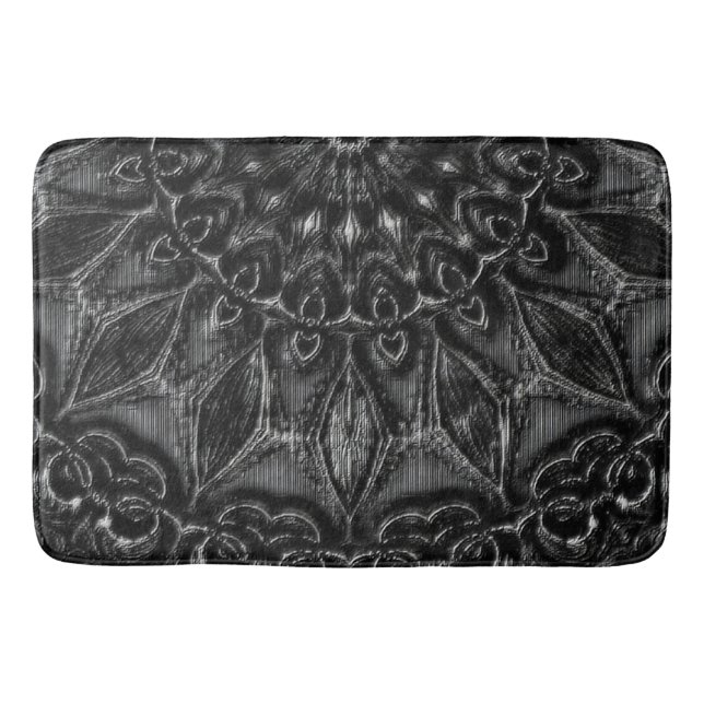 Charcoal Mandala  Bath Mat (Front)