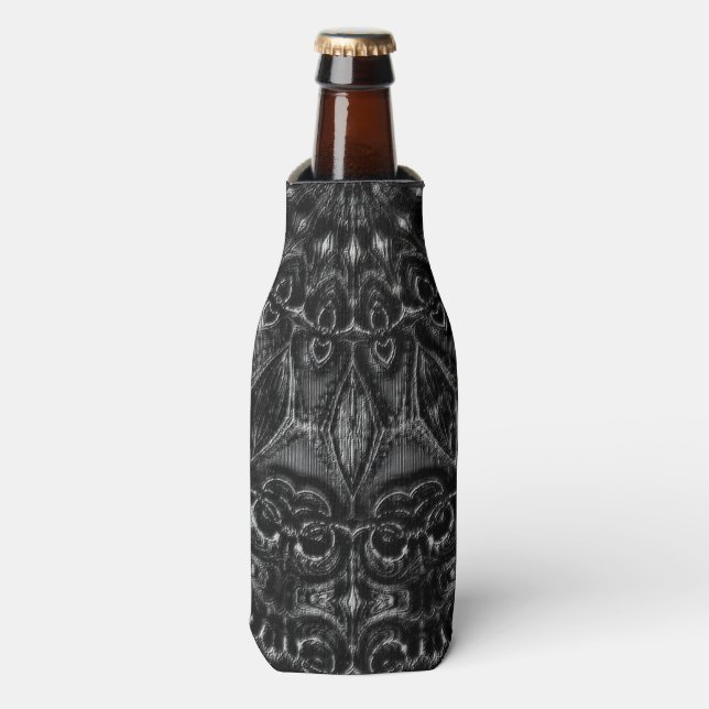Charcoal Mandala   Bottle Cooler (Bottle Front)