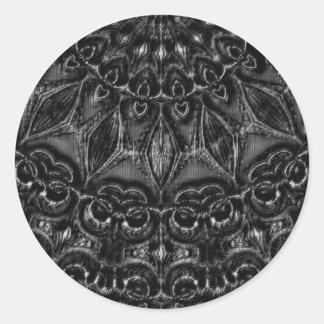 Charcoal Mandala  Classic Round Sticker (Front)
