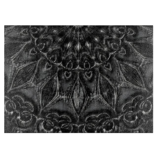 Charcoal Mandala  Cutting Board (Front)