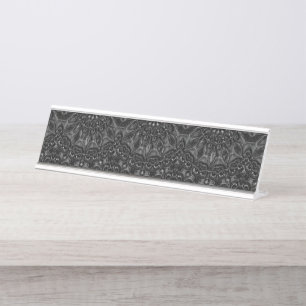 Charcoal Mandala Desk Name Plate