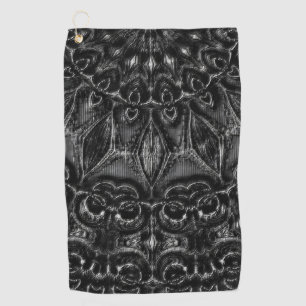 Charcoal Mandala  Golf Towel
