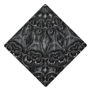 Charcoal Mandala Graduation Cap Topper