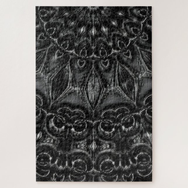 Charcoal Mandala  Jigsaw Puzzle (Vertical)