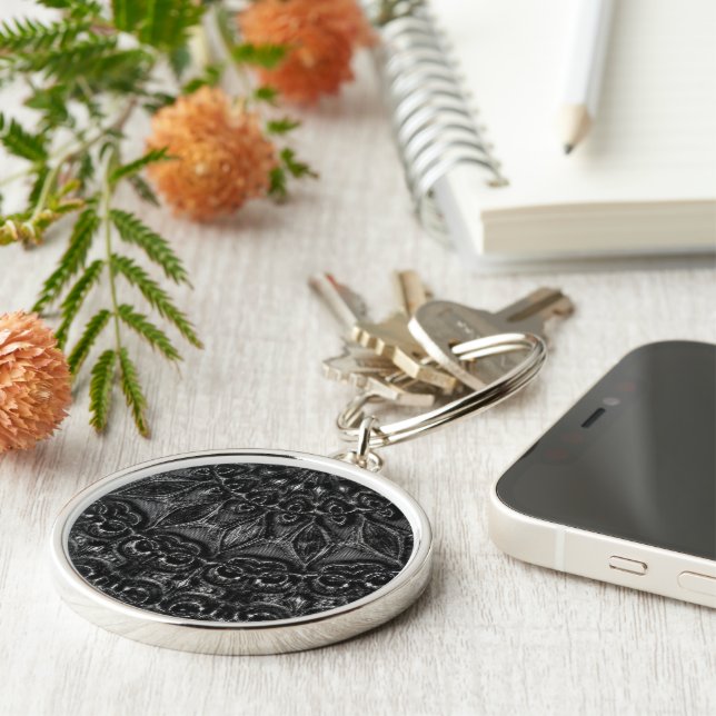 Charcoal Mandala  Keychain (Side)