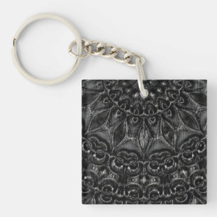 Charcoal Mandala Keychain