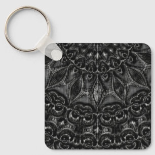 Charcoal Mandala  Keychain