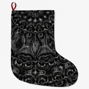 Charcoal Mandala Large Christmas Stocking