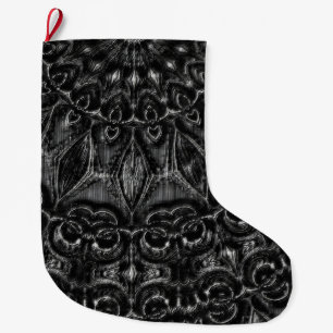 Charcoal Mandala Large Christmas Stocking