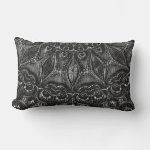 Charcoal Mandala Lumbar Pillow