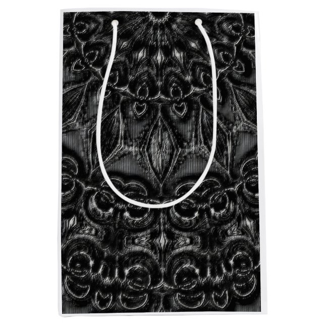 Charcoal Mandala   Medium Gift Bag (Front)