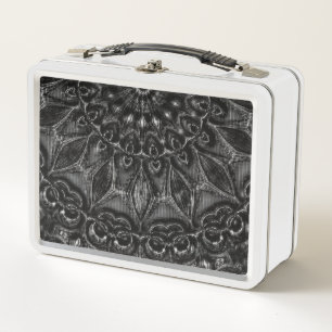 Charcoal Mandala Metal Lunch Box