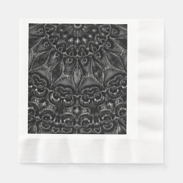 Charcoal Mandala  Napkins (Front)