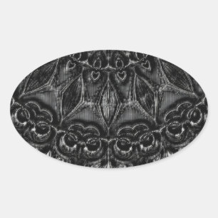 Charcoal Mandala Oval Sticker