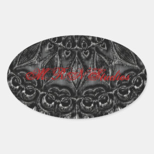 Charcoal Mandala   Oval Sticker