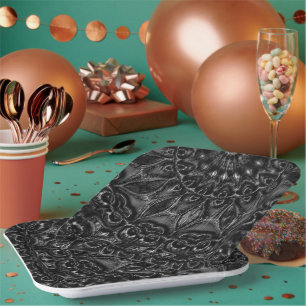 Charcoal Mandala  Paper Plates