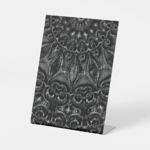Charcoal Mandala Pedestal Sign
