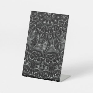 Charcoal Mandala  Pedestal Sign