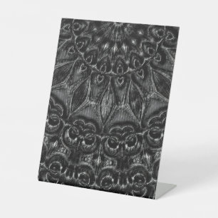 Charcoal Mandala Pedestal Sign