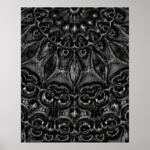 Charcoal Mandala  Poster