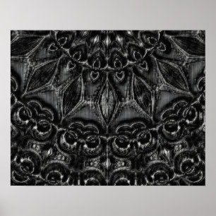 Charcoal Mandala  Poster