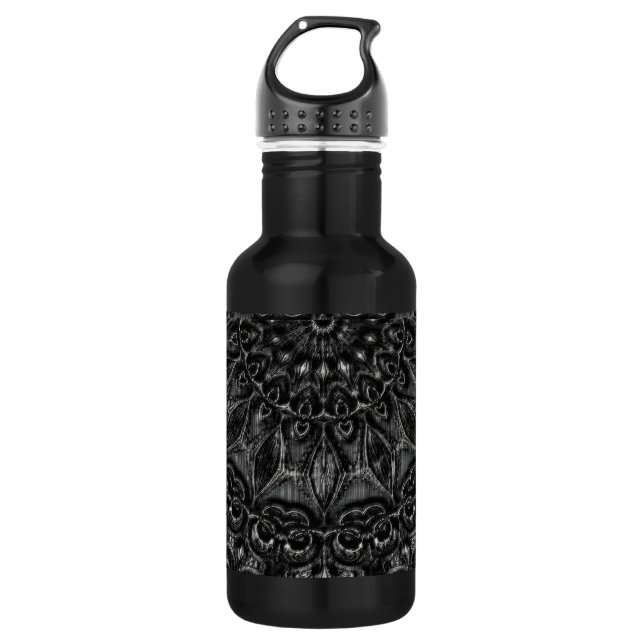 Charcoal Mandala  Stainless Steel Water Bottle (Front)