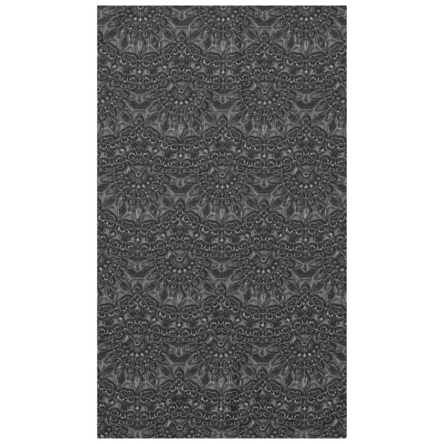 Charcoal Mandala   Tablecloth (Front)