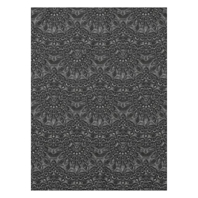 Charcoal Mandala  Tablecloth (Front)
