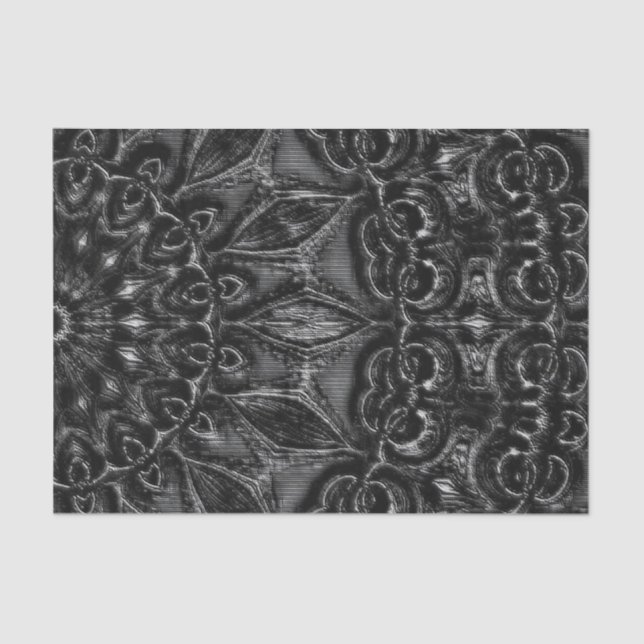 Charcoal Mandala  Tissue Paper (Front)
