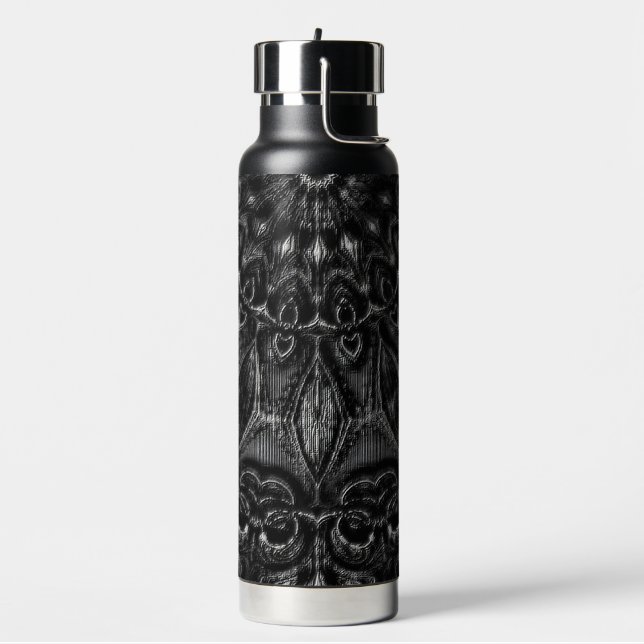 Charcoal Mandala  Water Bottle (Left)