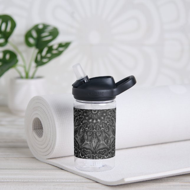 Charcoal Mandala   Water Bottle (Yoga)