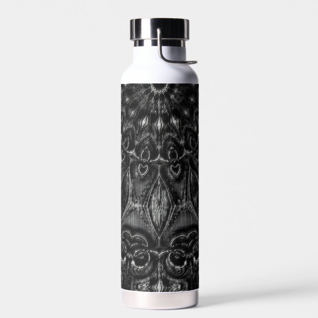 Charcoal Mandala  Water Bottle (Left)